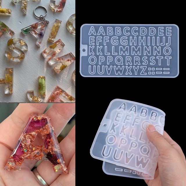 [Mã LIFE5510K giảm 10K đơn 20K] Khuôn silicone bảng chữ cái đúc keo Epoxy Resin
